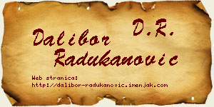 Dalibor Radukanović vizit kartica